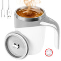 Personal Self Stirring Coffee Mug Automatic Magnetic Stirring Cup Rechargeable Stainless Steel Electric Mug for Coffee Tea Milk Hot Drink