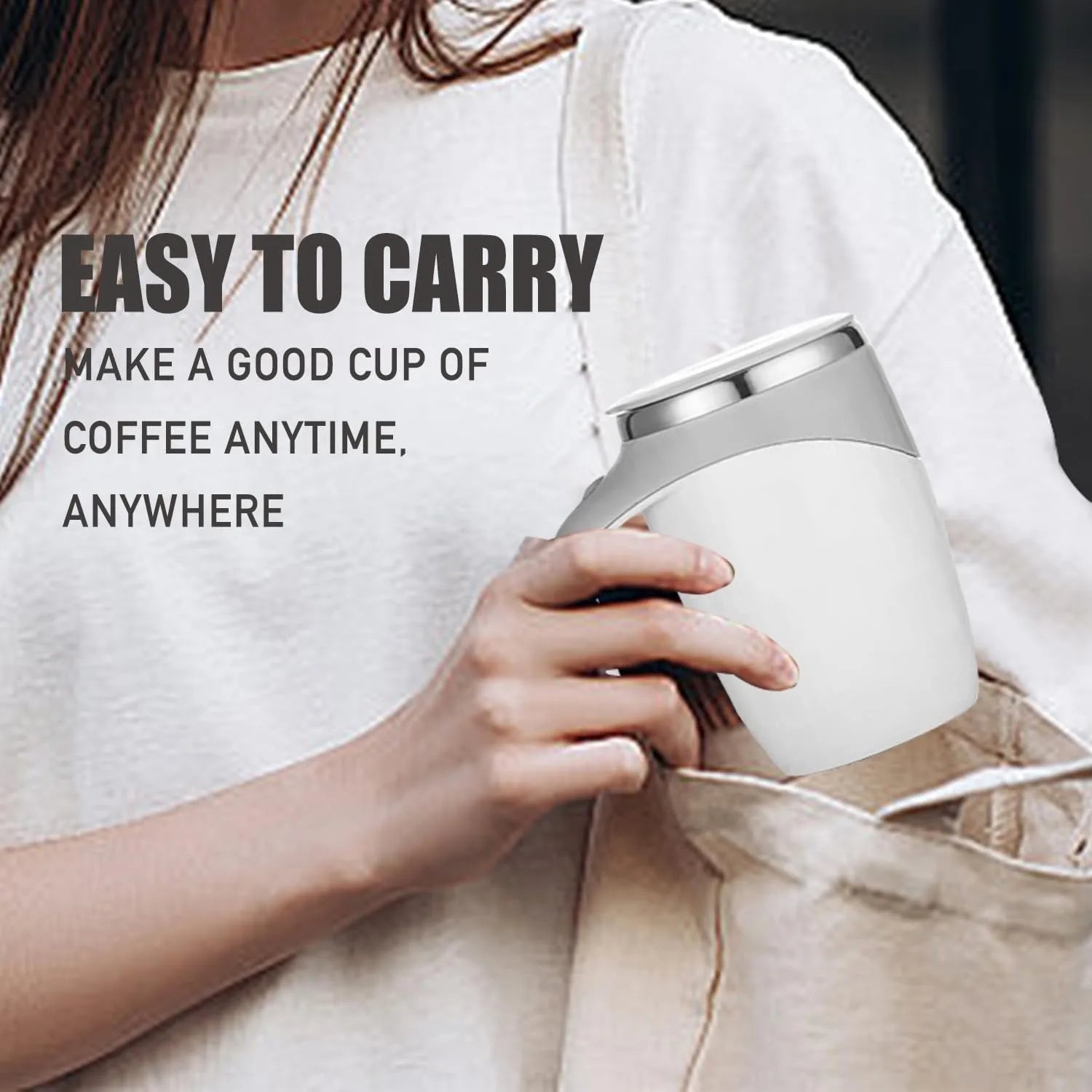 Personal Self Stirring Coffee Mug Automatic Magnetic Stirring Cup Rechargeable Stainless Steel Electric Mug for Coffee Tea Milk Hot Drink