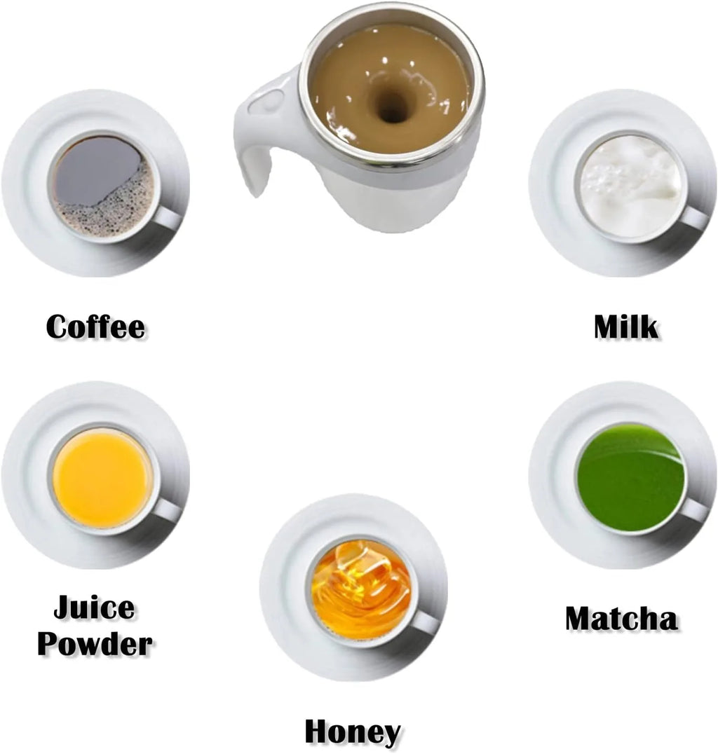 Personal Self Stirring Coffee Mug Automatic Magnetic Stirring Cup Rechargeable Stainless Steel Electric Mug for Coffee Tea Milk Hot Drink