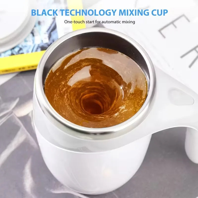 Personal Self Stirring Coffee Mug Automatic Magnetic Stirring Cup Rechargeable Stainless Steel Electric Mug for Coffee Tea Milk Hot Drink