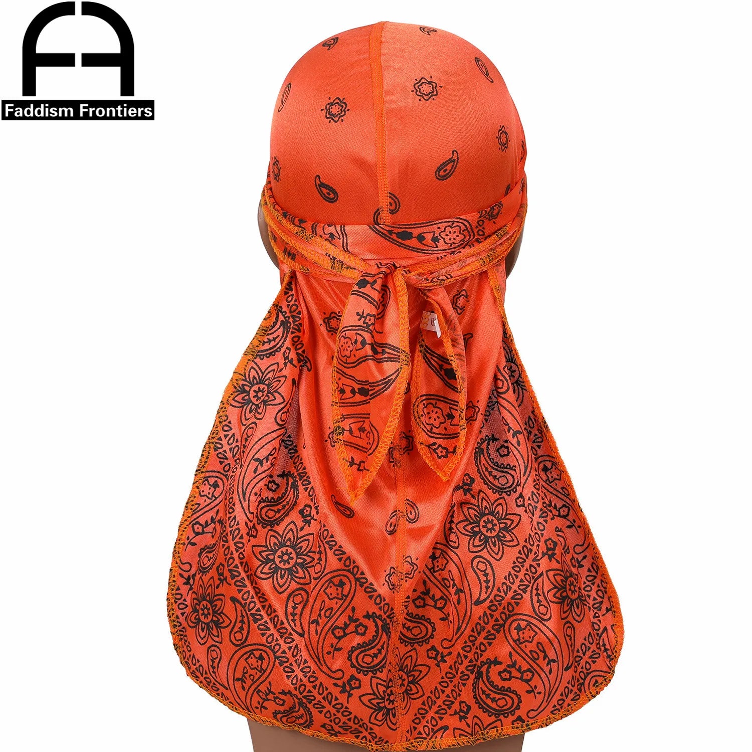 Fashion Men Silk Durags Paisley Design Printing Silky Durags Long Straps Headwear Head Scarf Wave Cap Headwrap Durags