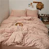 Firm & Solid Color Double-sided Three-dimensional Cut Flower 4pcs Set Bedding Quilts King Queen Size Soft Warm Wavy Grain Comforter Set