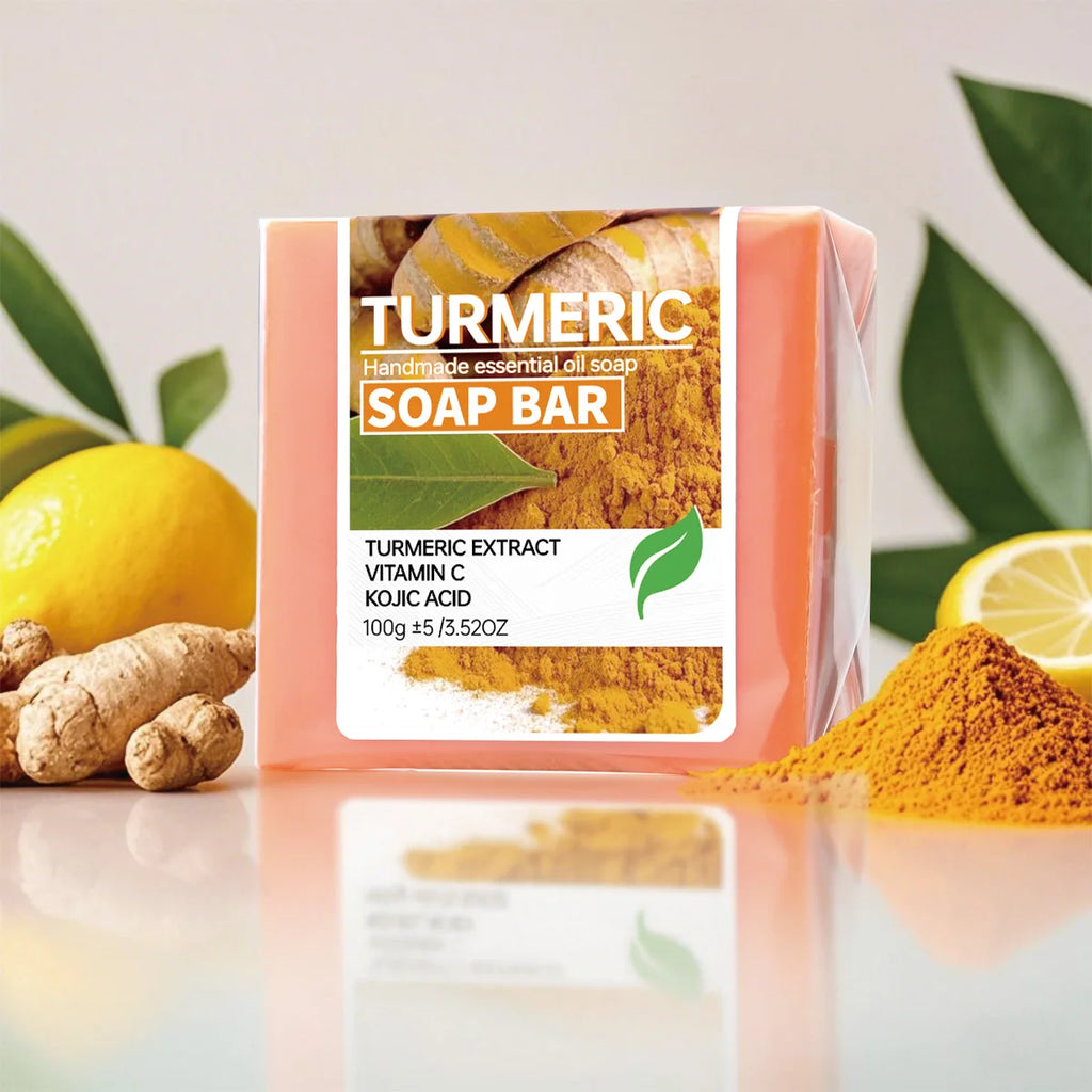Home Made 100g Organic Facial Skin Care Acne Turmeric Soap Bath Soap Whitening Bath Soapwith Papaya Ginger Rice Honey