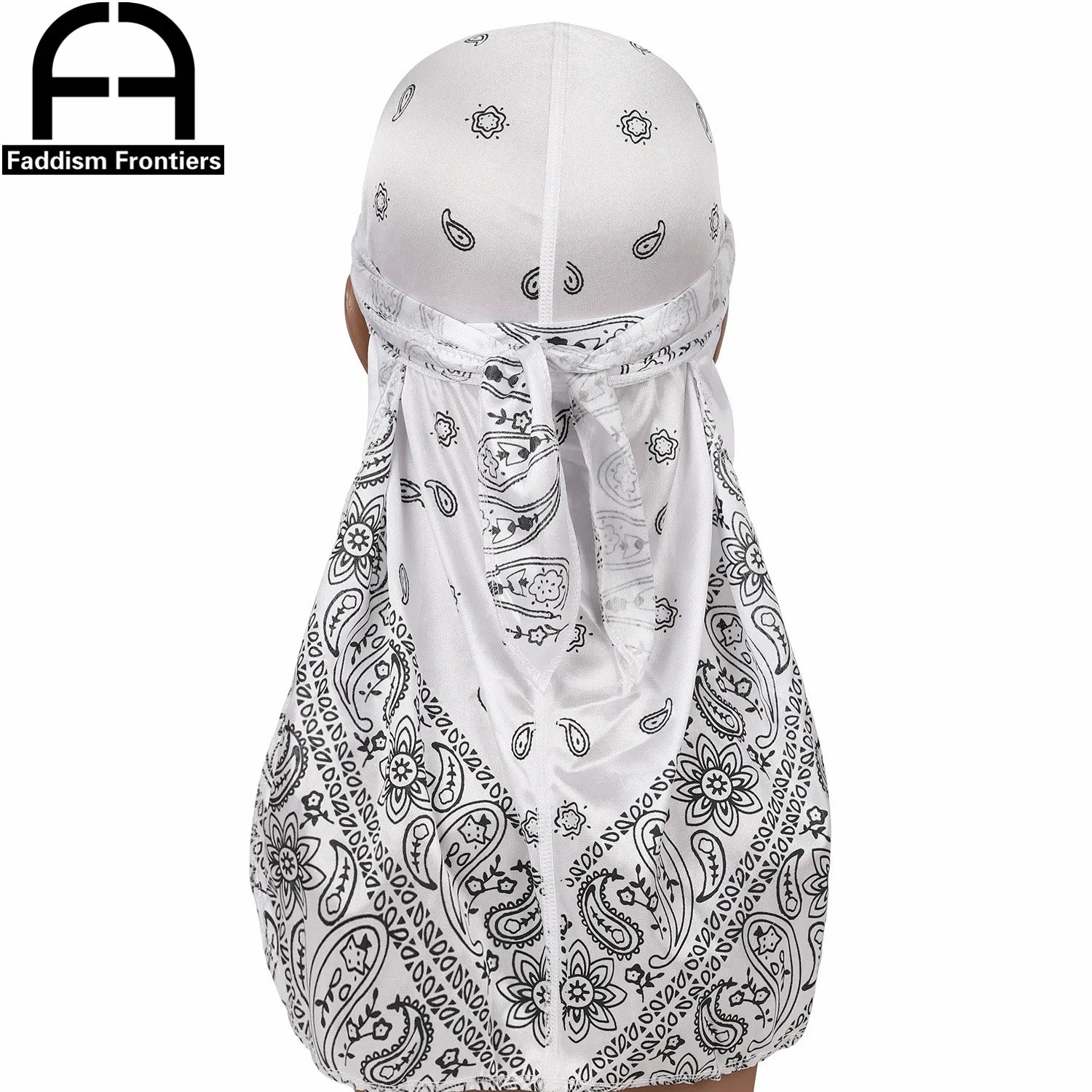 Fashion Men Silk Durags Paisley Design Printing Silky Durags Long Straps Headwear Head Scarf Wave Cap Headwrap Durags