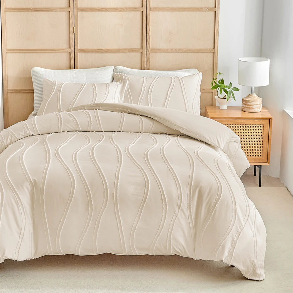 100% Polyester Home Bedding Quilts Cover+ Pillow case  Jacquard Cut Fabric. US EU Drop Shipping Clipping & Carving 3pcs Duvet Cover Set
