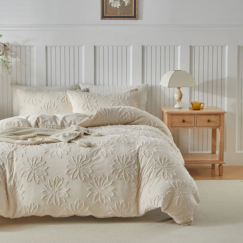 100% Polyester Home Bedding Quilts Cover+ Pillow case  Jacquard Cut Fabric. US EU Drop Shipping Clipping & Carving 3pcs Duvet Cover Set