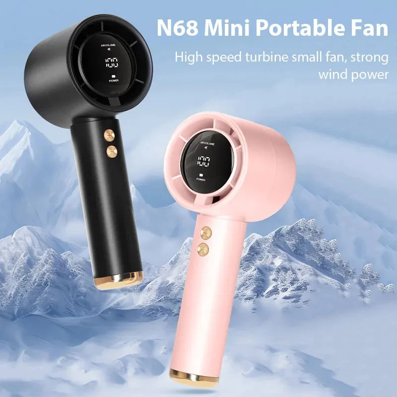 Turbo Fan Air Cooler 100-Speed Adjustment High-Speed Fans  Mini Hand fan for Home Travel Outdoor Camping