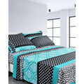 Combo 6 Pieces Patchwork Printed Sheet Set Brushed Microfiber 14 Inches Deep Pocket Soft Fun Patterned Bedding Sheets Pillowcases Set