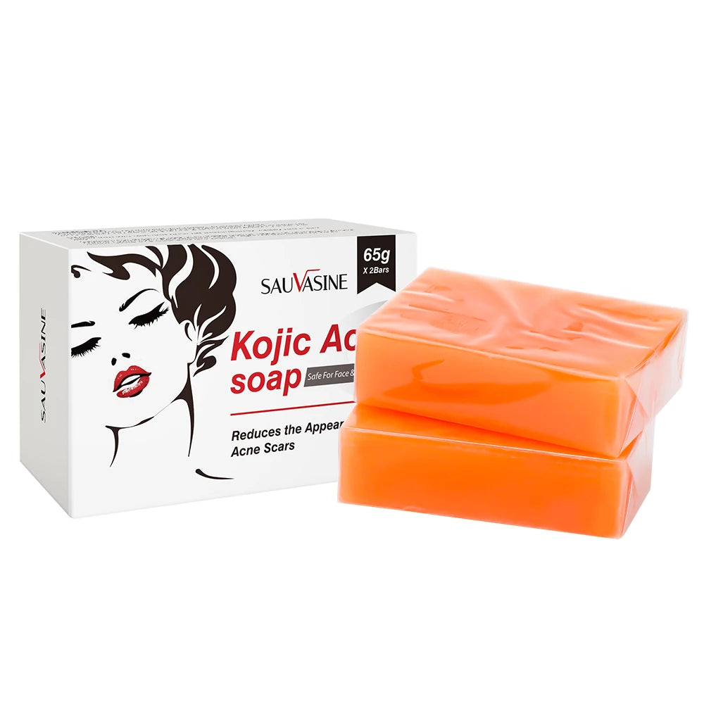 Homemade 2Pcs Kojic Acid Soap Natural Mild Non-Irritating Brightening Skin Exfoliator Body Face Cleansing Whitening Soap