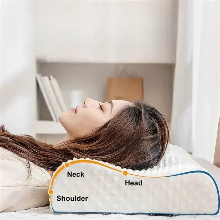 Comfortable Memory Foam Sleeping Pillow Adjustable Side Sleeping Pillow Relieve Neck and Shoulder Pain Orthopedic Curve Neck Support Pillo