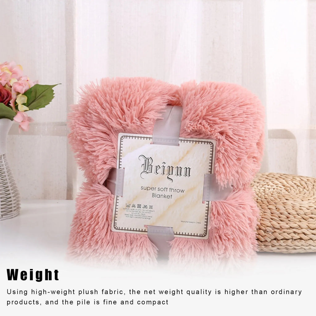 Fuzzy Fur 1PCS Super Soft Faux Elegant Cozy With Fluffy Throw Blanket Bed Sofa Bedspread Long Shaggy Soft Warm Bedding Sheet
