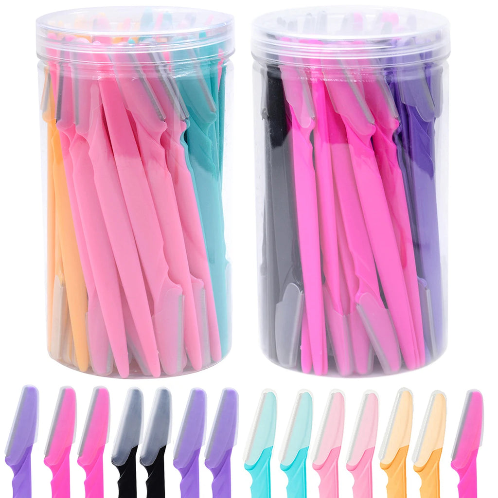 Eyebrow Razor Facial Razor for Women 10/30/40Pcs Multipurpose Exfoliating Dermaplaning Tools with Precision Cover Safety Beauty