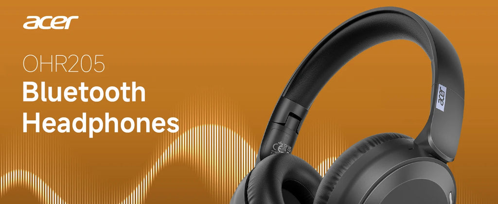 Genuine Acer OHR205 Wireless Bluetooth Headphones Foldable Over-Ear Headphone with 40mm Drivers Multipoint Bluetooth 6.0 for Home,Office