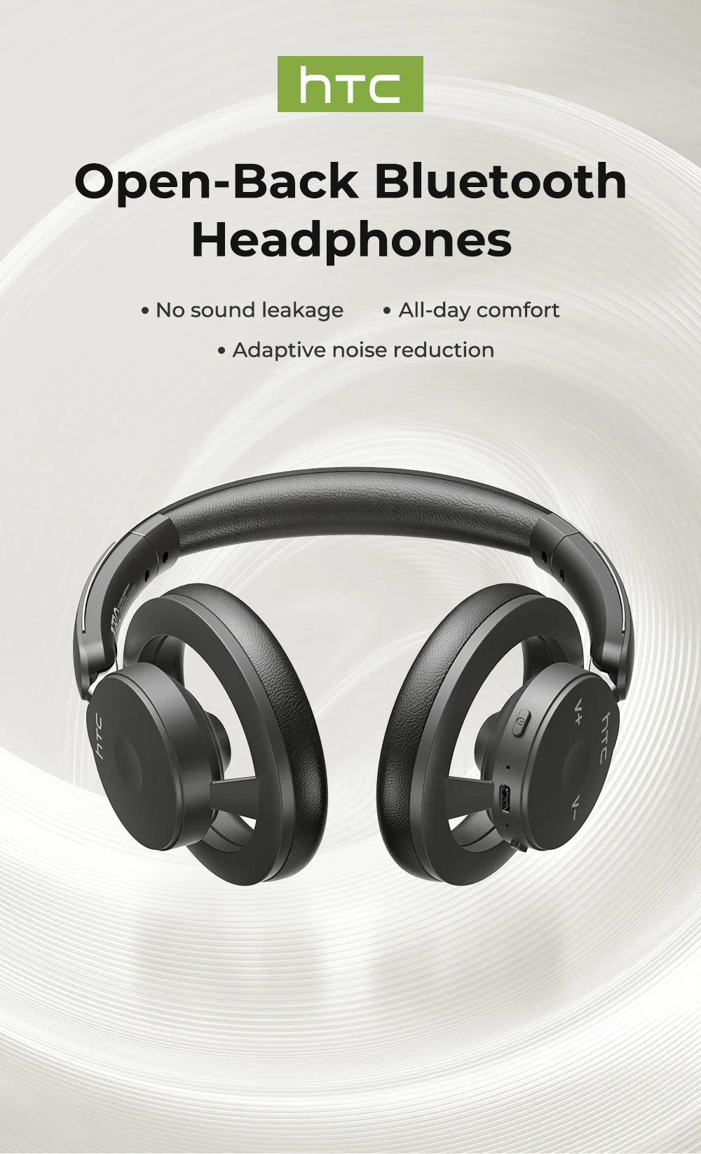 Open-Ear Headphones Foldable Punchy Bass HTC HP06 Bluetooth V6.0 Wireless  Headset for PC Laptop phone TV lightweight Hollow Airy