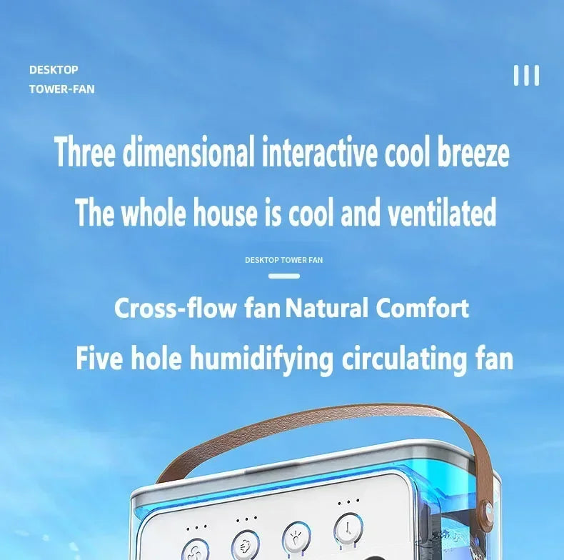 Combo 3 In 1 Fan AIr Conditioner Household Small Air Cooler LED Night Light Portable Humidifier Air Adjustment Fan Office Home Fan New