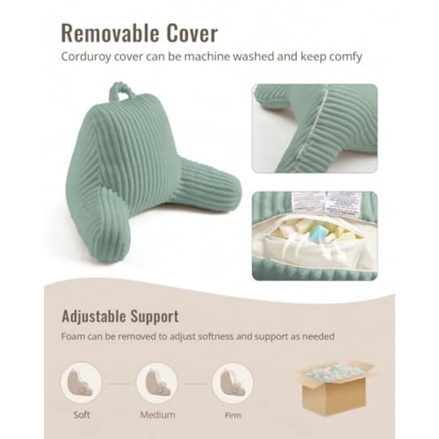 Comfortable Reading Pillow for Sitting in Bed, Flannel Back Pillow Bed Sitting Up for Adult and , Backrest Cushion for Sit Up in Couch or F