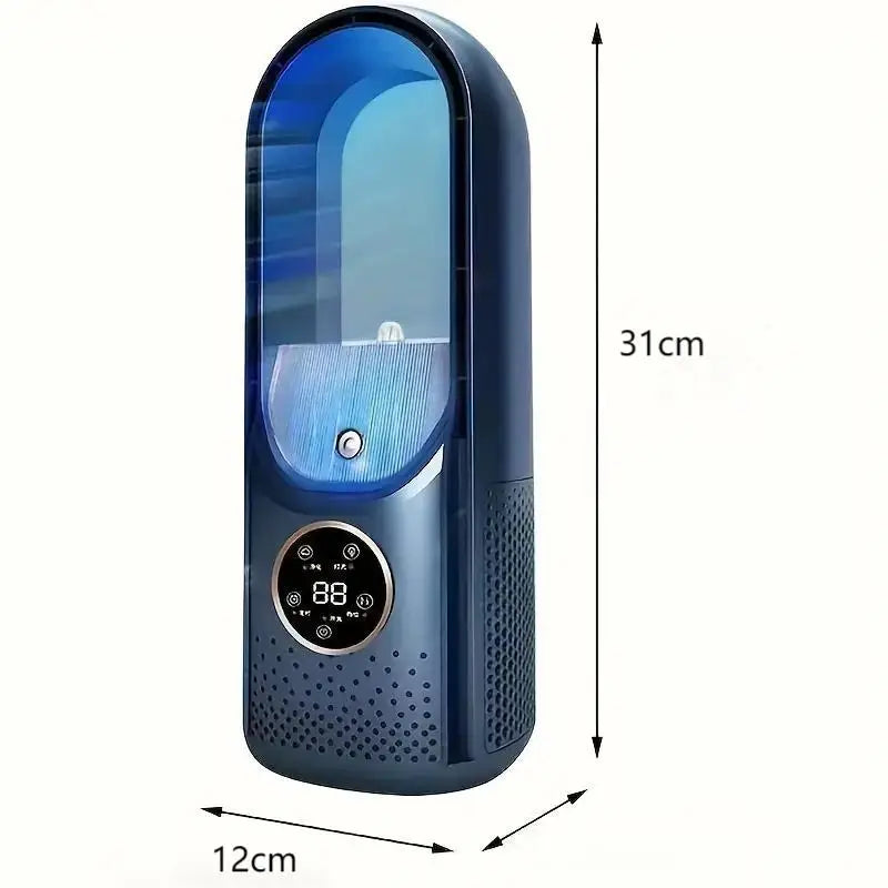 Relialable Portable Evaporative Air Cooler with Humidifier - 3-Speed USB Desktop Mini AC Fan, Personal Cooling for Office, Bedroom, , Campi