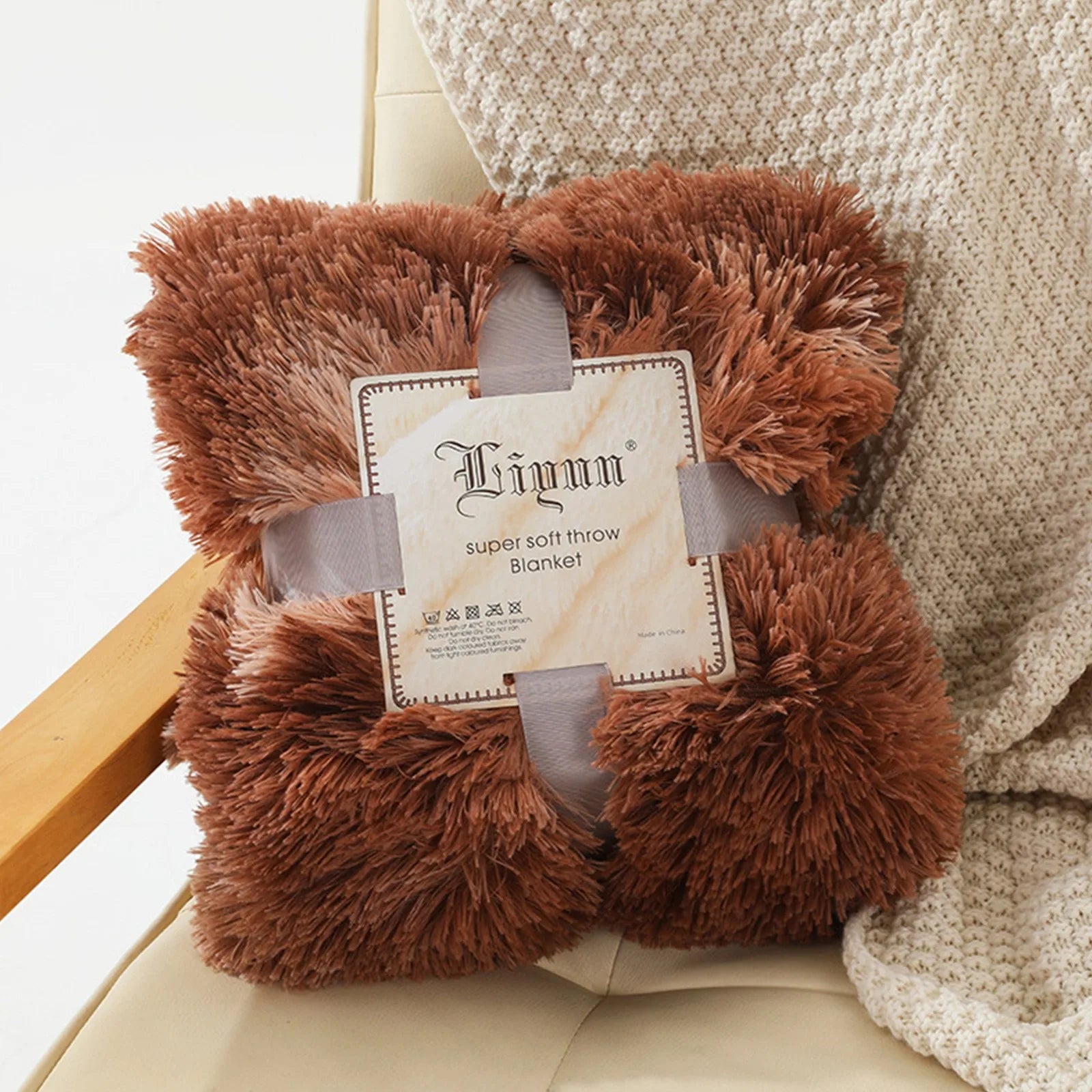 Fuzzy Fur 1PCS Super Soft Faux Elegant Cozy With Fluffy Throw Blanket Bed Sofa Bedspread Long Shaggy Soft Warm Bedding Sheet