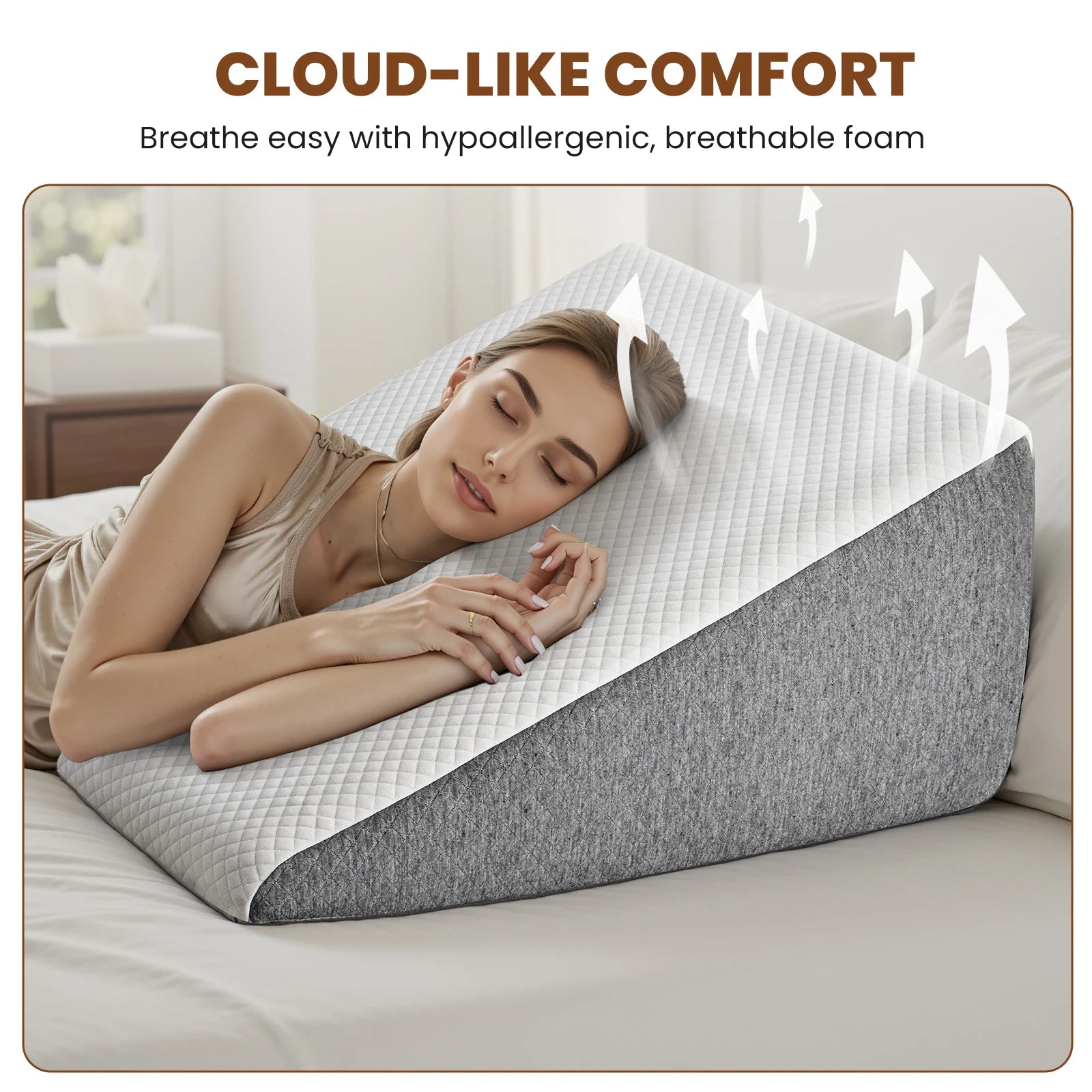 Inclined Ergonomic Wedge Contour Neck Pillows For Neck Pain Relief Memory Foam Bed Pillow Neck Pillow Provide multi part support