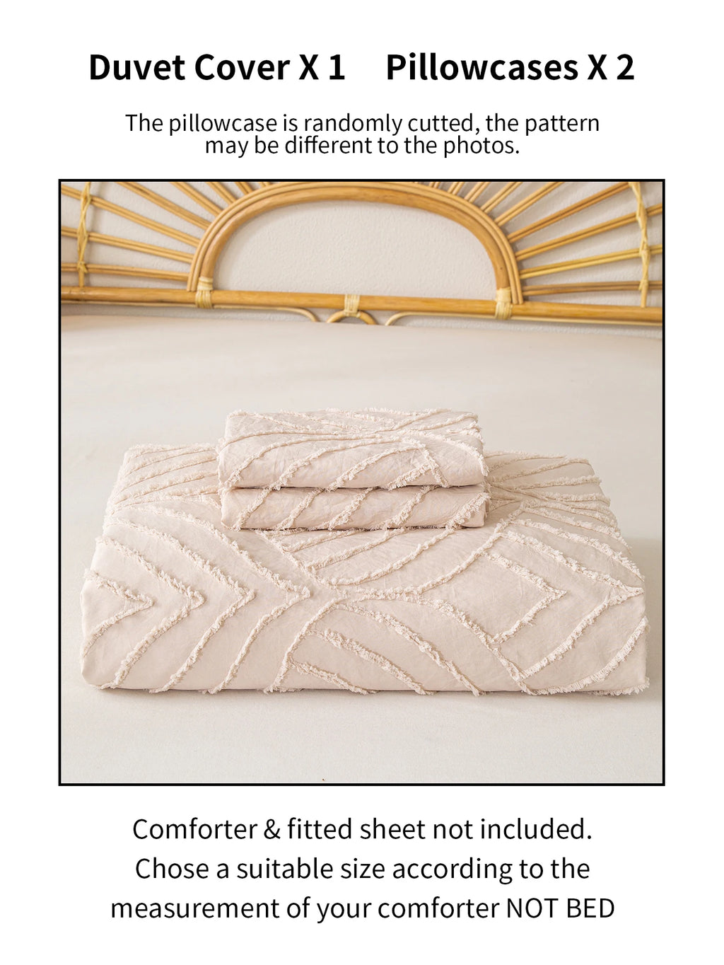 Smooth 3pcs Cutting flower Bedding Set with Zip Closure - Polyester, All-Season Comforter Set (Comforter & Pillow Shams Not Included)