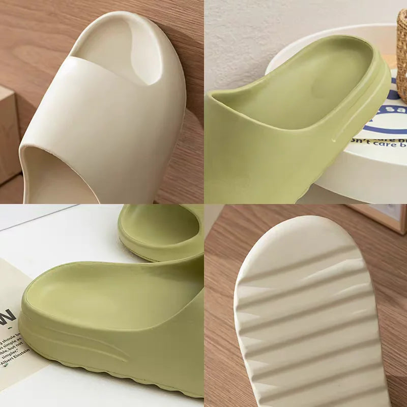 Unisex Summer  Sandals Casual Beach Shoes Soft Bottom Slides Thick Platform EVA Anti-Slip Home Slippers