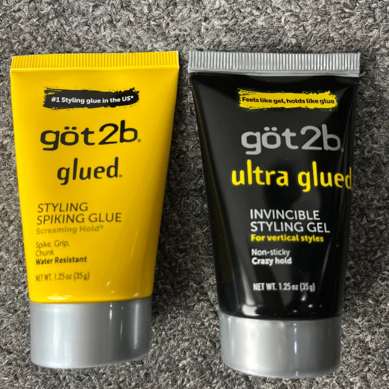 Combo Got2b Glued Spiking Glue Hair Gel Water invisible Resistant Strong Hold for wig adhesives dege control gel for Screaming Hold