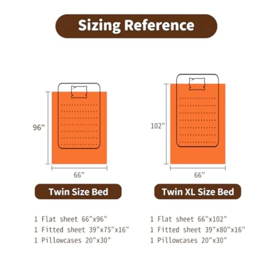 Twin Bed Set Egyptian 100% Cotton 1000 Thread Coun Bed Sheet Deep Pocket Sheet 16" Soft Comfortable All Season