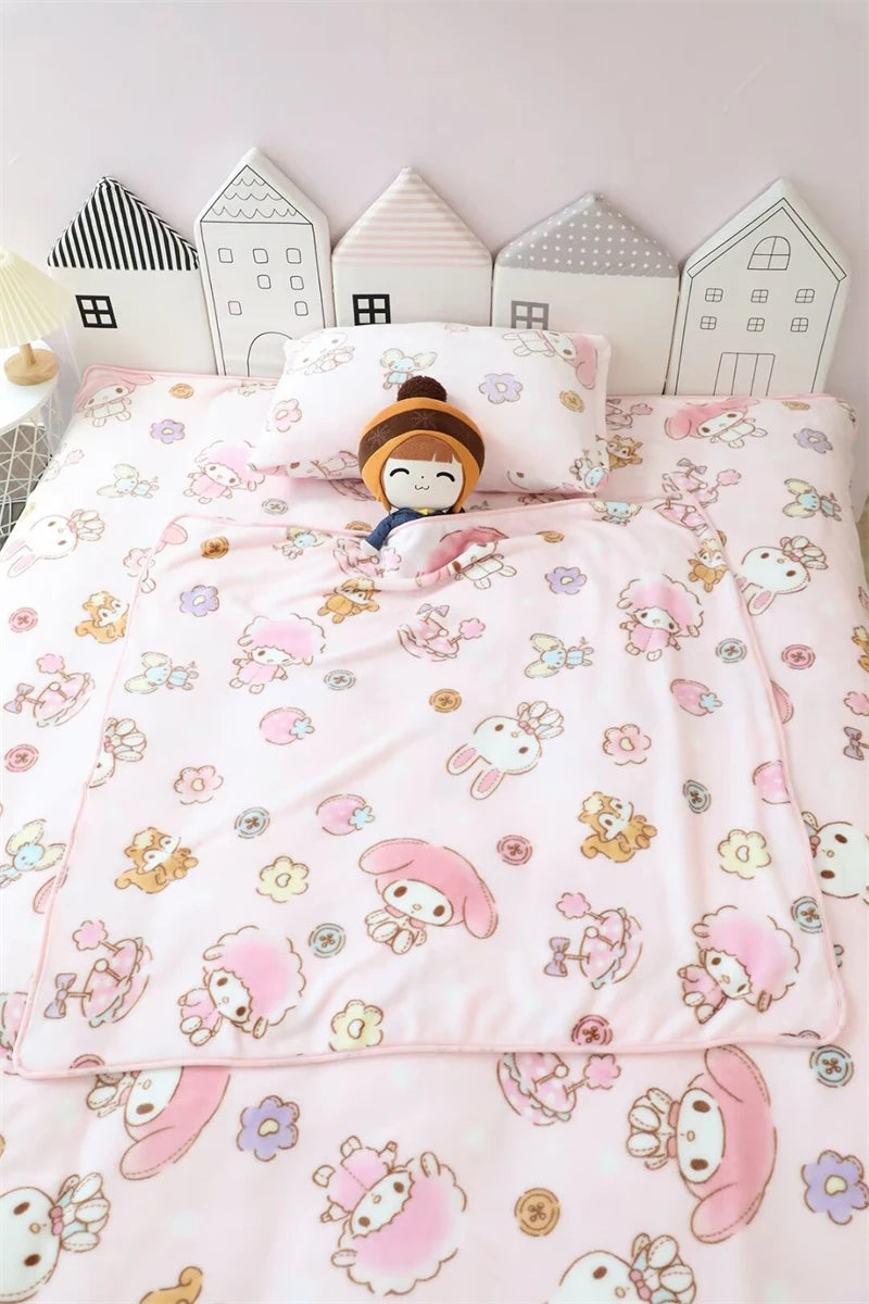 Ideal Nap Blanket & Sofa Cover Blanket Kawaii Japanese Style Flannel Soft Warm Sheet Leg Blanket Girls Gifts