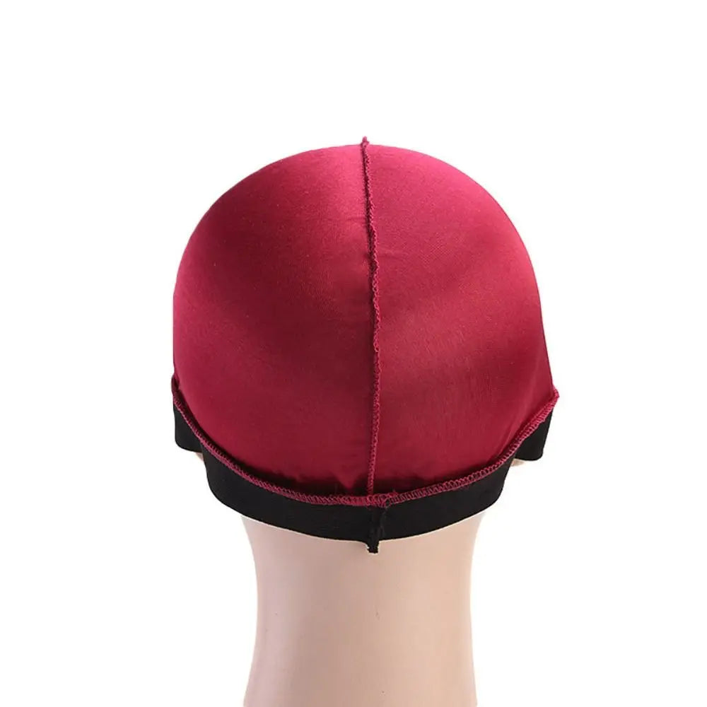 Pure Color Men Caps Durag Style Hats Bonnet Elastic Breathable Wave Caps Polyester Multicolor Durag Cap Men Outdoor Wave Caps