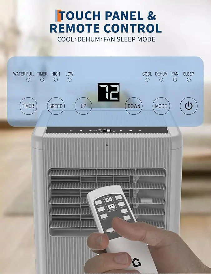 Super Portable Air Conditioner,8,000 BTU for Rooms up to 350 Sq.Ft., Smart Compact AC Unit with Cooling, Dehumidifier, Fan