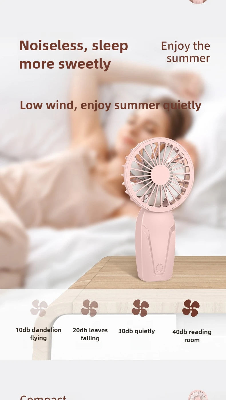 Handy Small Fan ABS Lightweight Cute Appearance USB Rechargeable Mini Fan for On Go Cooling Portable Mini Pocket Fan