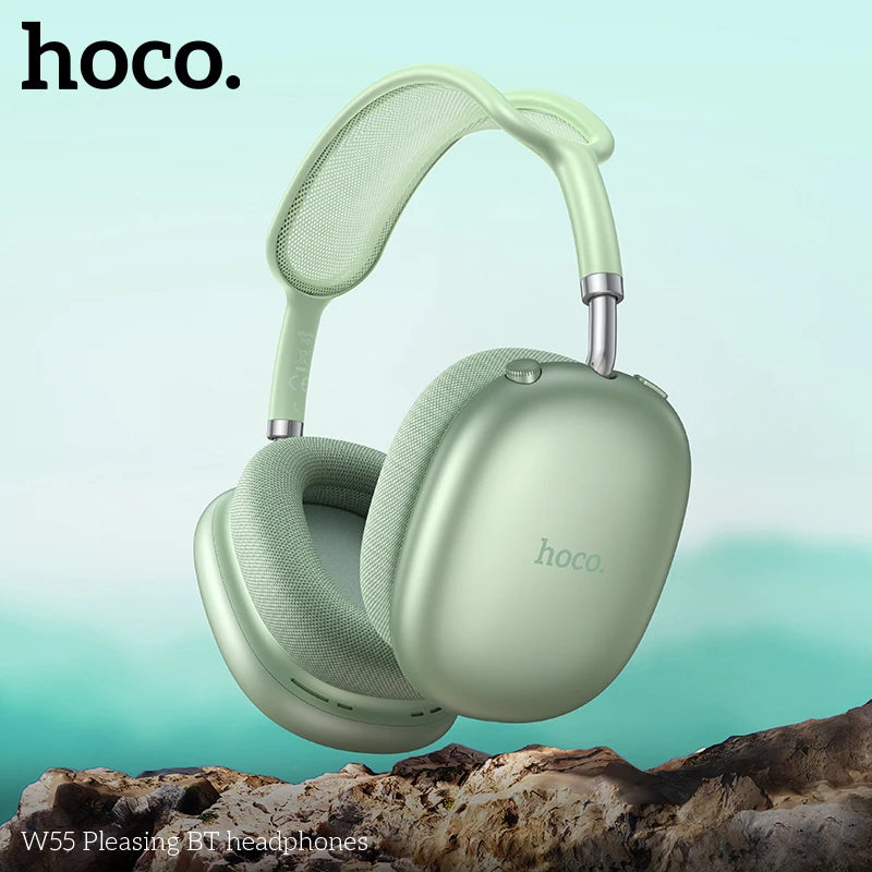 Stereo Headset Deep Bass HOCO W55 Over Ear Buetooth Earphone Wireless Music Headphone Mic HiFi Audio Sound Sport Earphones 40MM AUX TF