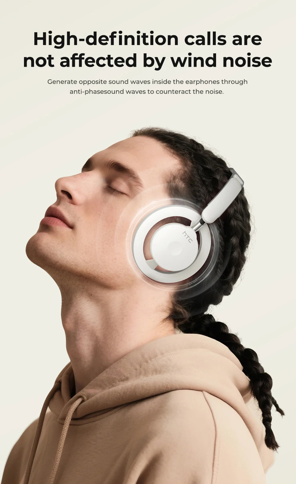 Open-Ear Headphones Foldable Punchy Bass HTC HP06 Bluetooth V6.0 Wireless  Headset for PC Laptop phone TV lightweight Hollow Airy