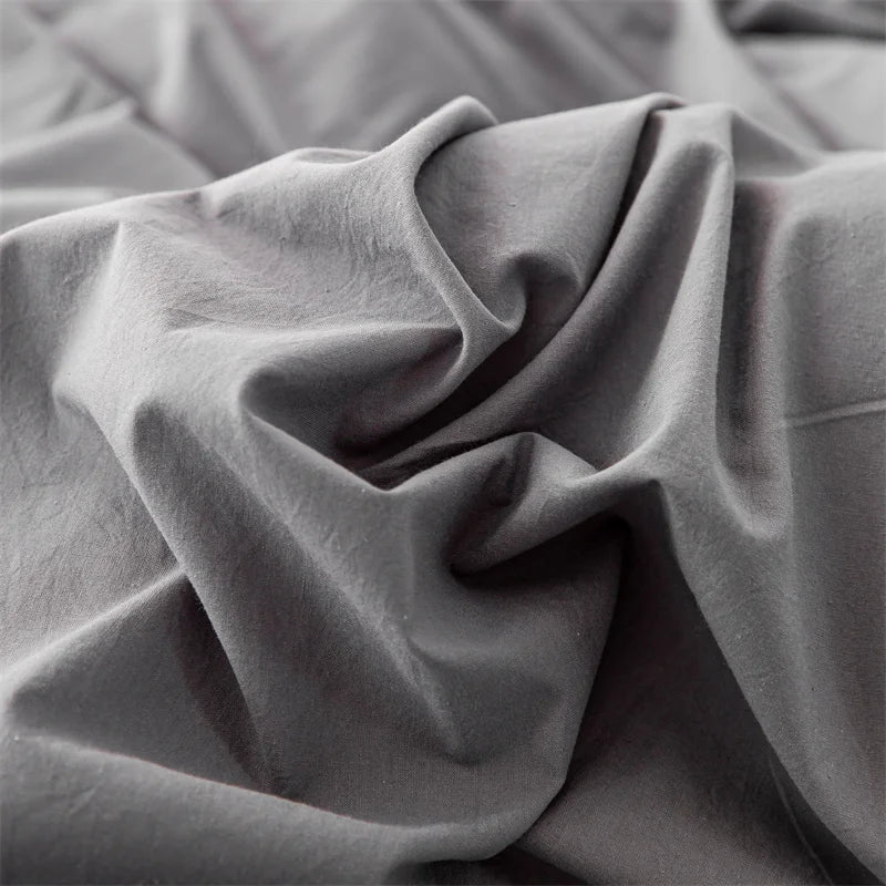 Hight Quality 3pcs  100% cotton bedding set Double Duvet Cover Set 220x240 Solid Twist Cotton King Size Bedding Set Quilt Cover Set