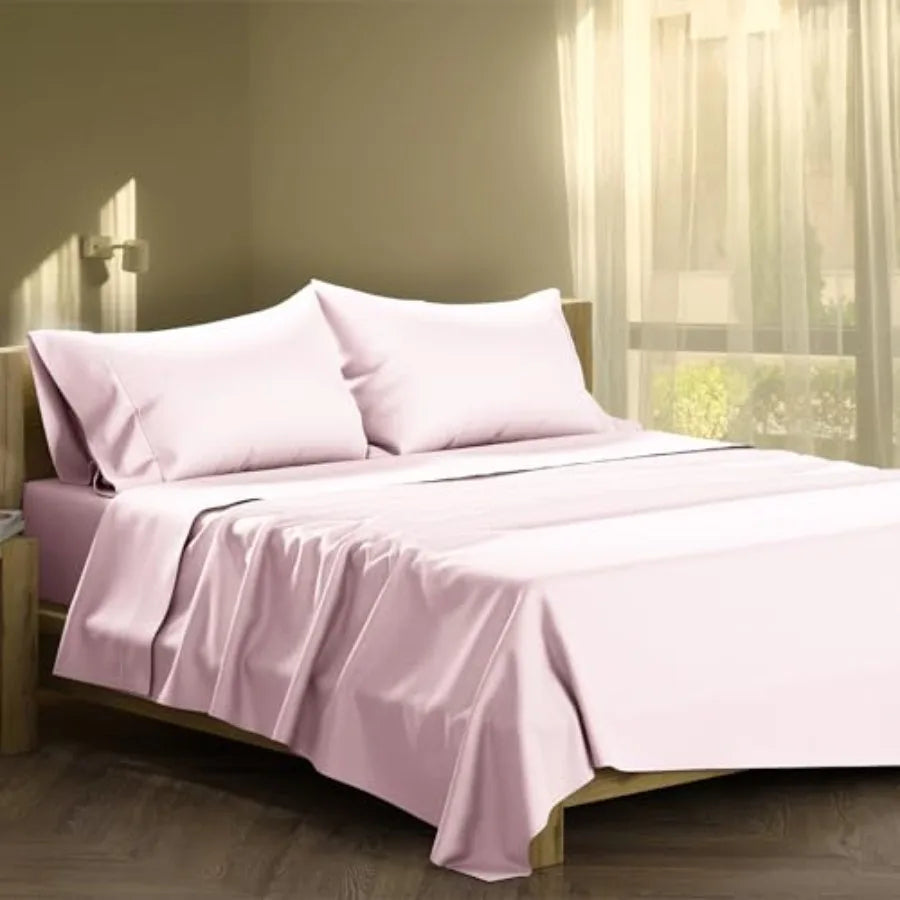Comfy Sheet Sets Cotton - 500 Thread Count 100% Cotton Sheets 4 PC Luxury Soft Breathable Cooling Extra Large 16" Deep Pocket Sateen