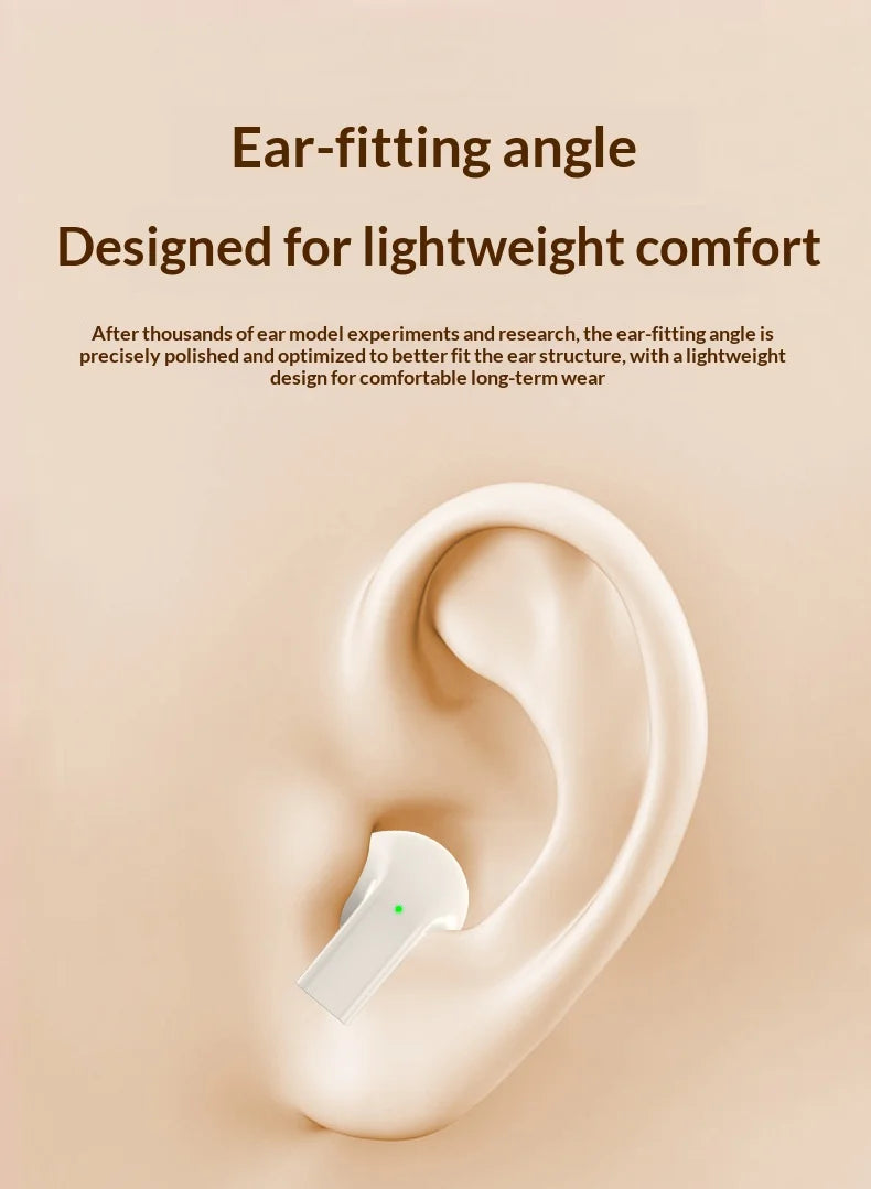Deep Bass Wireless Earbuds Boasting Sleek Semi-in-ear Design Endurance Battery Display Bluetooth 5.3 Headphones for Active