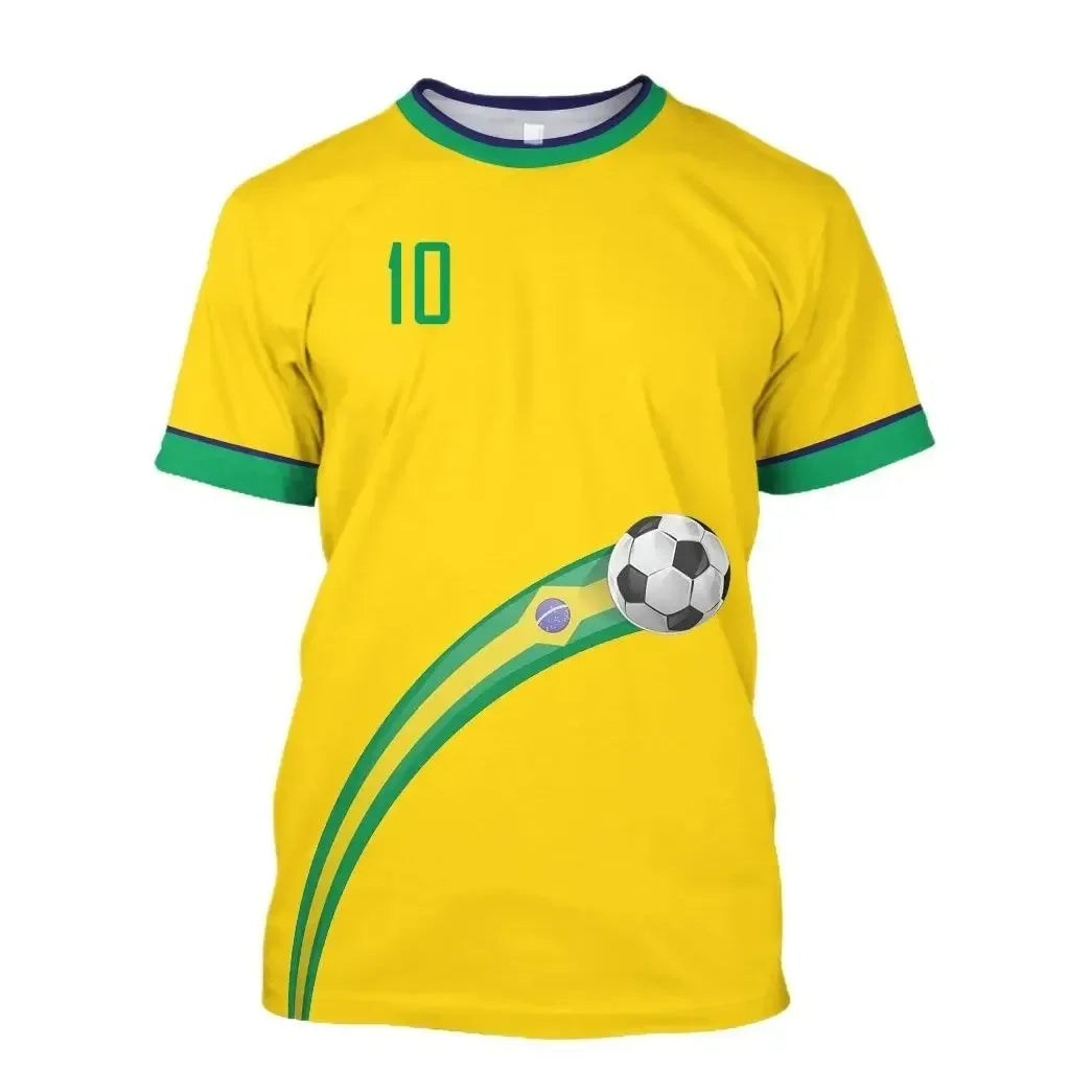 Brazil National Team 2026Jersey T Shirt Brazilian National Team Shirt O Neck Oversized Casual Streetwear Men's Apparel