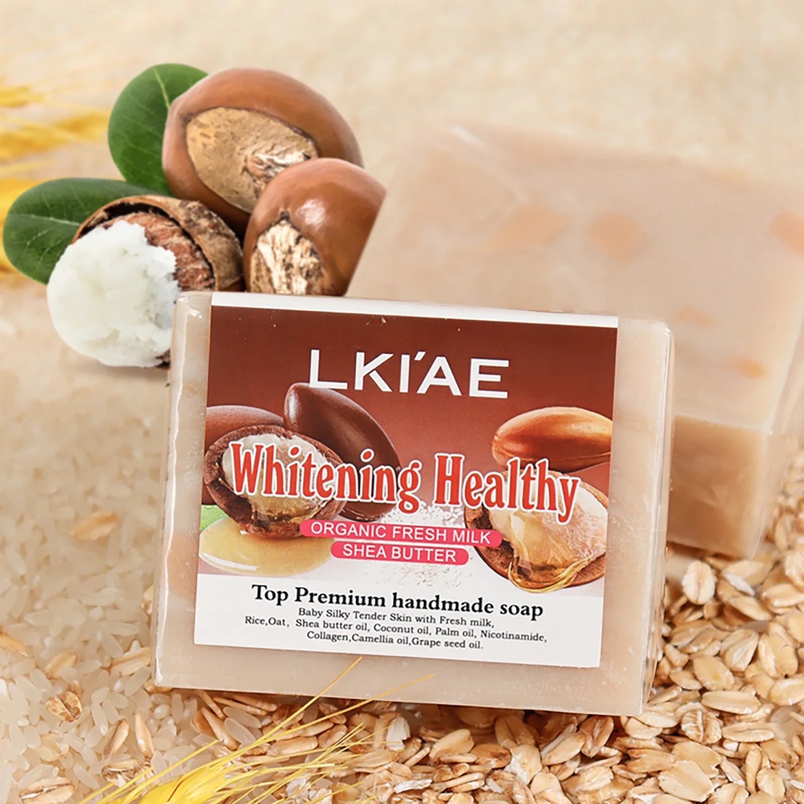Deep Cleaning Organic Fresh Milk Whitening Soap Bar, Lighten, Improve Skin Elasticity, Handmade Soap For Face, Body and Hands, 150g/5.3 oz