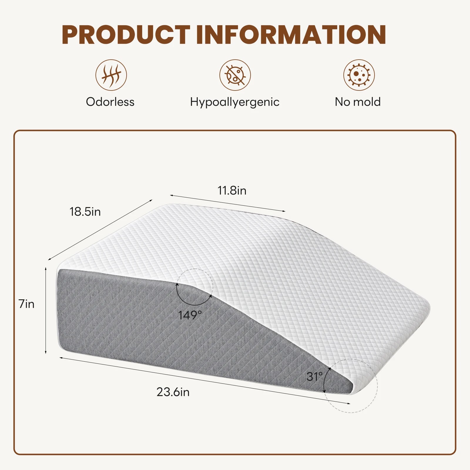 Inclined Ergonomic Wedge Contour Neck Pillows For Neck Pain Relief Memory Foam Bed Pillow Neck Pillow Provide multi part support