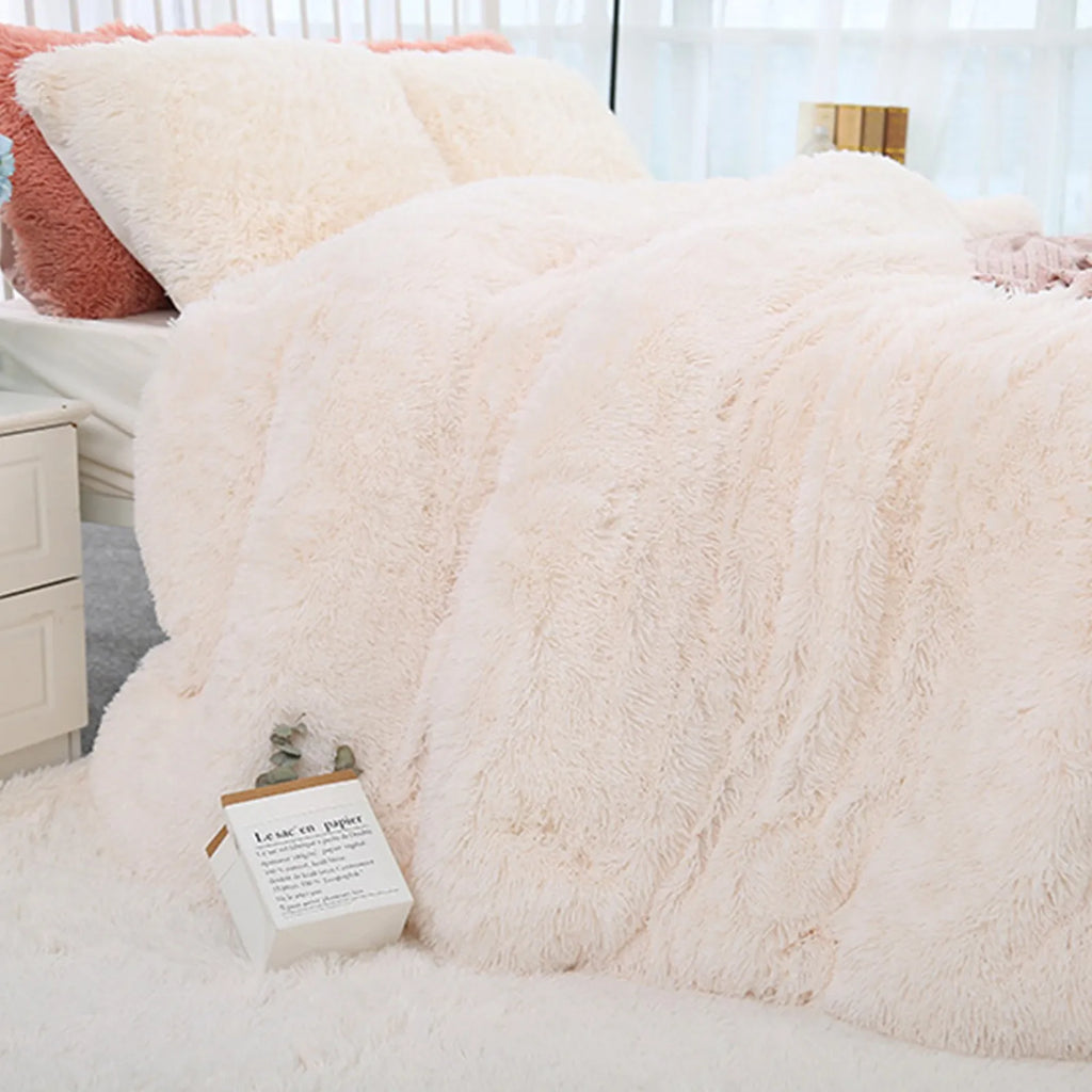 Fuzzy Fur 1PCS Super Soft Faux Elegant Cozy With Fluffy Throw Blanket Bed Sofa Bedspread Long Shaggy Soft Warm Bedding Sheet