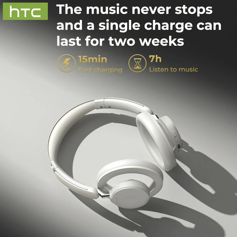 Open-Ear Headphones Foldable Punchy Bass HTC HP06 Bluetooth V6.0 Wireless  Headset for PC Laptop phone TV lightweight Hollow Airy