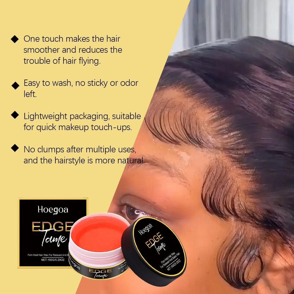 Edge Control  Styling Gel for All Hair Types Firm Hold Smooth Frizz Edge Control Enhance Gloss Fast Shaping Non Sticky Hair Wax 150g