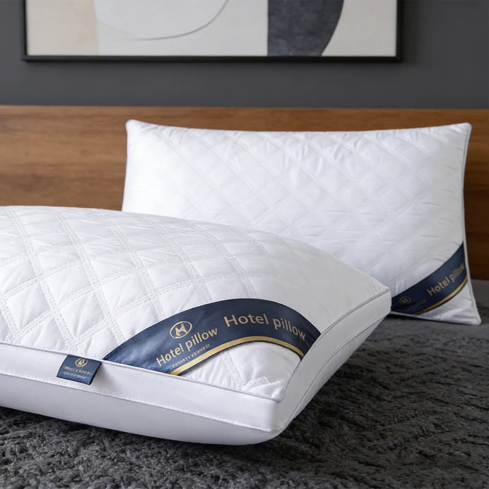 Super Luxurious Customizable Non-Toxic Hilton Hotel Style Solid Gauze Neck Pillow 48X74Cm Ultra Soft Breathable Anti-Allergy Low Pillow