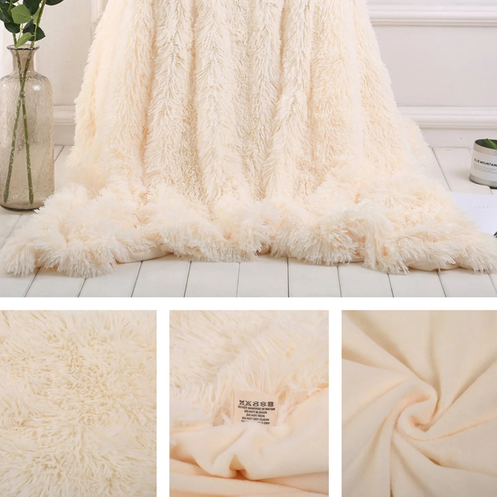 Fuzzy Fur 1PCS Super Soft Faux Elegant Cozy With Fluffy Throw Blanket Bed Sofa Bedspread Long Shaggy Soft Warm Bedding Sheet