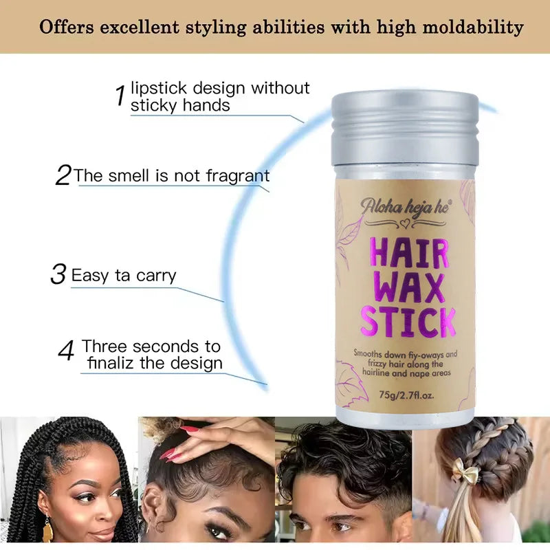 Combo 1/2Pcs Hair Wax Sticks Non-Sticky Slick Back Gel for Toddlers Girls Women Flyaway Control Wig  Natural Hair Styling Accessories