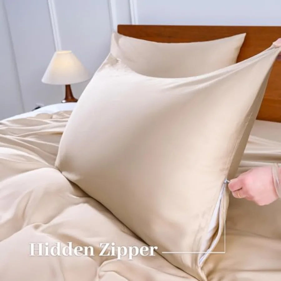 100% Genuine Viscose Derived from Bamboo Sheets 600 Thread Count Cooling Bed Sheet Set for Hot Sleepers Silky Soft Breathable 16" Deep