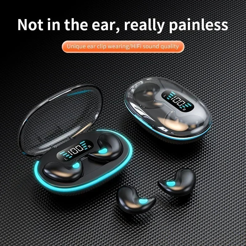 Sleeping Earbuds X55 Wireless Mini Headphones, TWS Bluetooth Earphone for Work & Sport, Hidden Stereo Headsets with Microphone