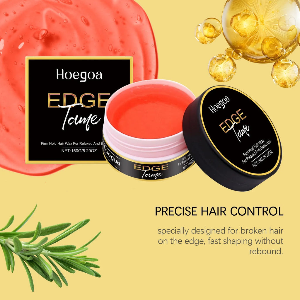 Edge Control  Styling Gel for All Hair Types Firm Hold Smooth Frizz Edge Control Enhance Gloss Fast Shaping Non Sticky Hair Wax 150g