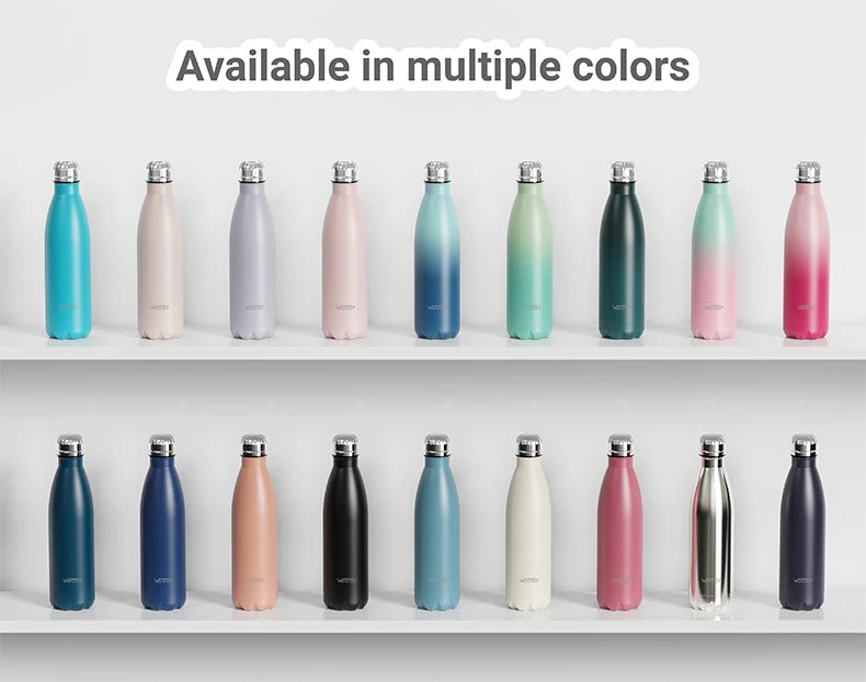 Stainless Steel Water Bottle 500ml Insulated Vacuum Flask Double Wall Thermal Cup Keep Cold Hot Sports Kettle