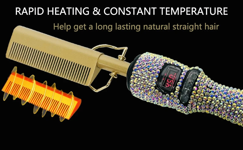 Premium Hot Comb Straight Curling Electric Comb for American African Hair pente quente peigne chauffant lisseur cheveux Styling Tools